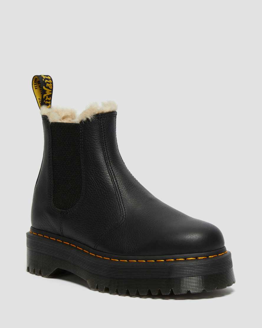 Dr. Martens 2976 Faux Fur Lined Chelsea Støvler Dame Svart [8529OZJDM]